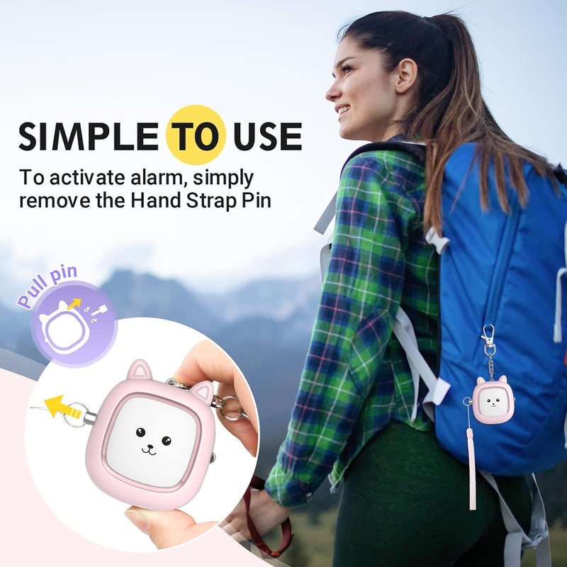 VIGOROAD Safe Sound Personal Alarm, 130 dB Loud Siren Song Emergency Security Alarm Keychain with LED Light, Personal Sound Safety Siren for Women, Men, Children, Elderly(Pink) - Image 5